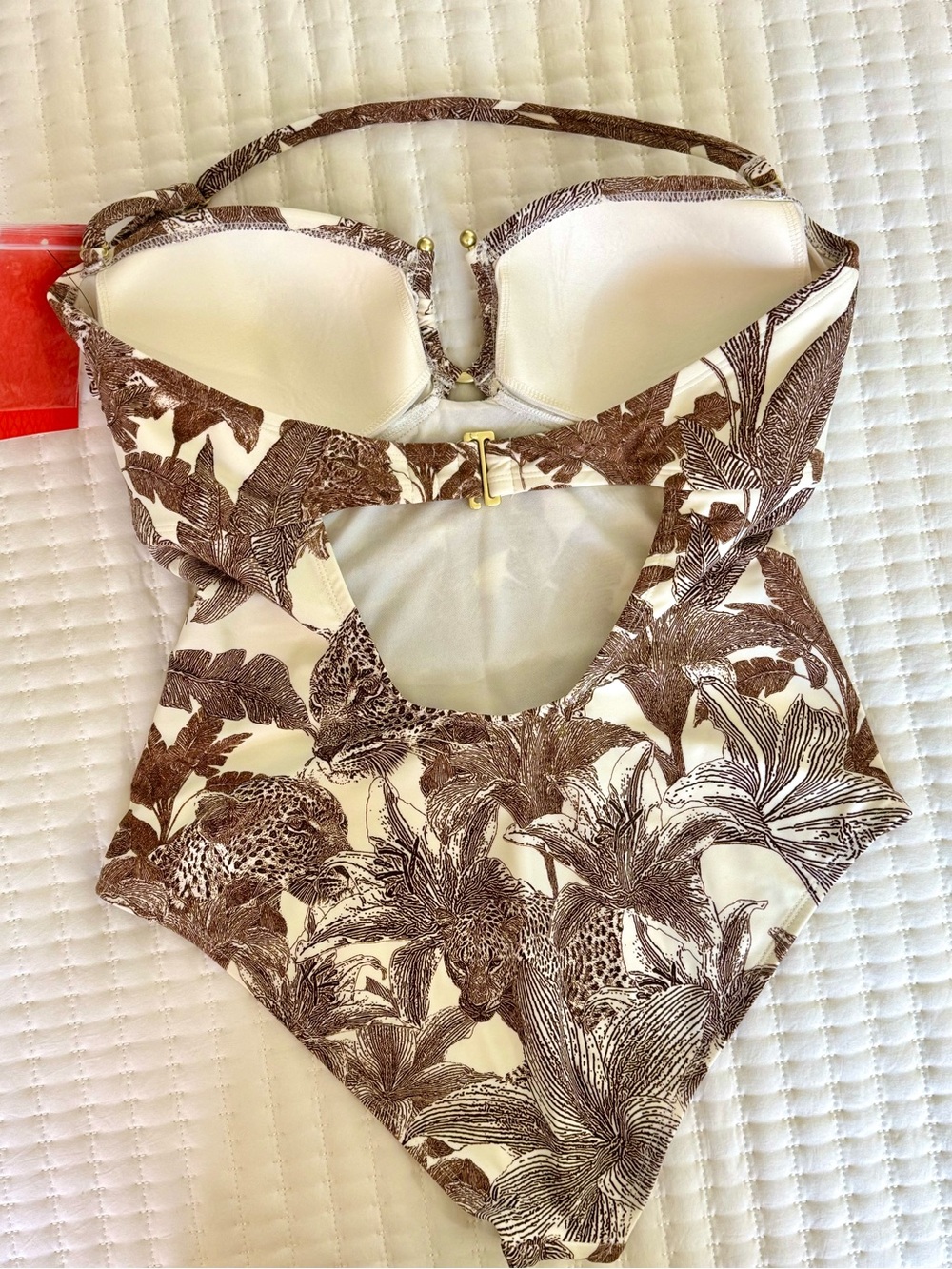 NWT Sofia by Sofia Vergara Bandeau One Piece Swimsuit L - Picture 7 of 15